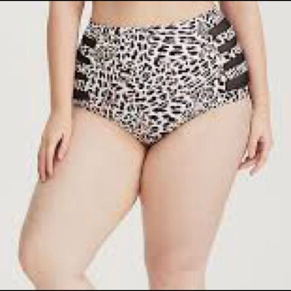 Torrid leopard‎ PRINT LADDER MESH HIGH WAIST SWIM BOTTOM - Picture 6 of 6